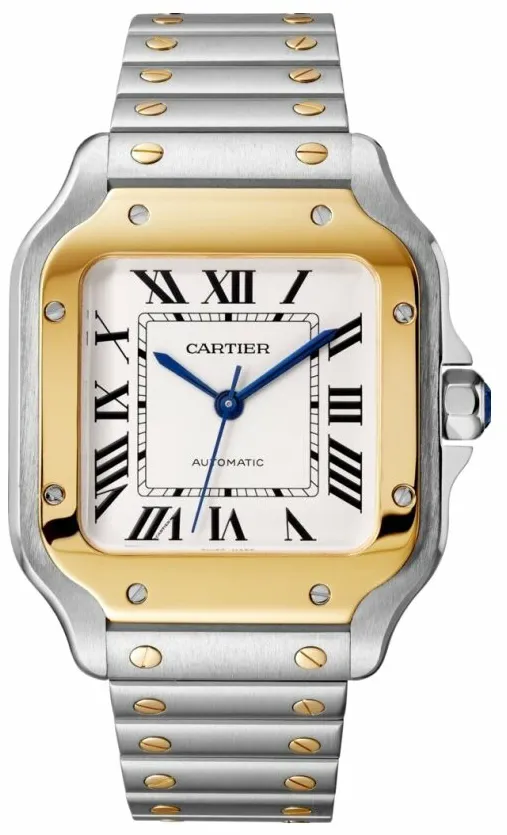 Cartier Santos W2SA0016 35mm Yellow gold and Stainless steel and 18k yellow gold Silver