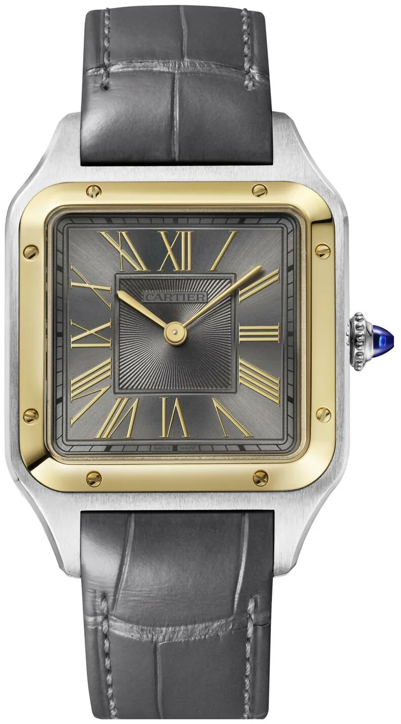 Cartier Santos W2SA0028 43.5mm Yellow gold and Stainless steel and 18k yellow gold Gray