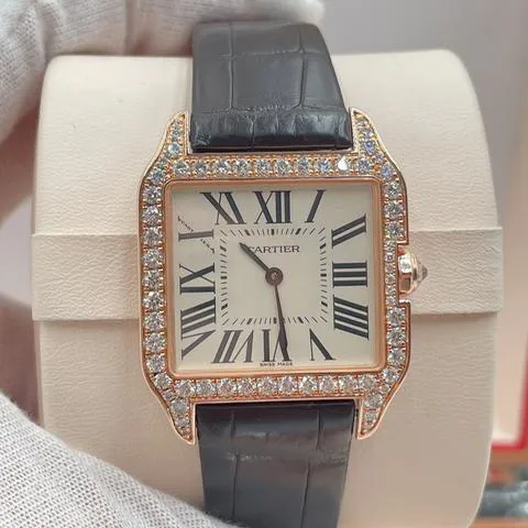 Cartier Santos WH100351 38.25mm Rose gold White