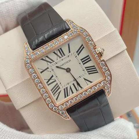 Cartier Santos WH100351 38.25mm Rose gold White 4