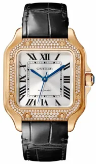 Cartier Santos WJSA0007 18k rose gold sunray-effect