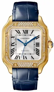 Cartier Santos WJSA0008 18k yellow gold sunray-effect