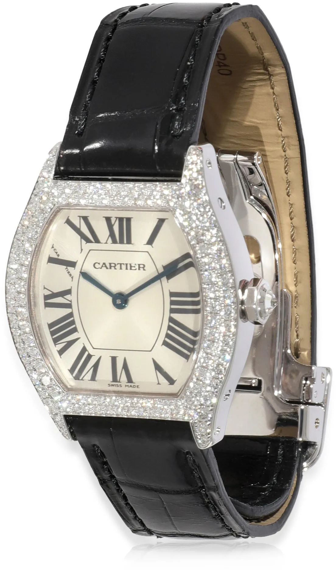 Cartier Tortue 2644 28mm White gold Silver