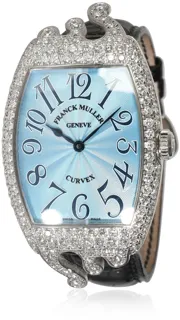 Franck Muller Cintree Curvex 7502 18k white gold Blue