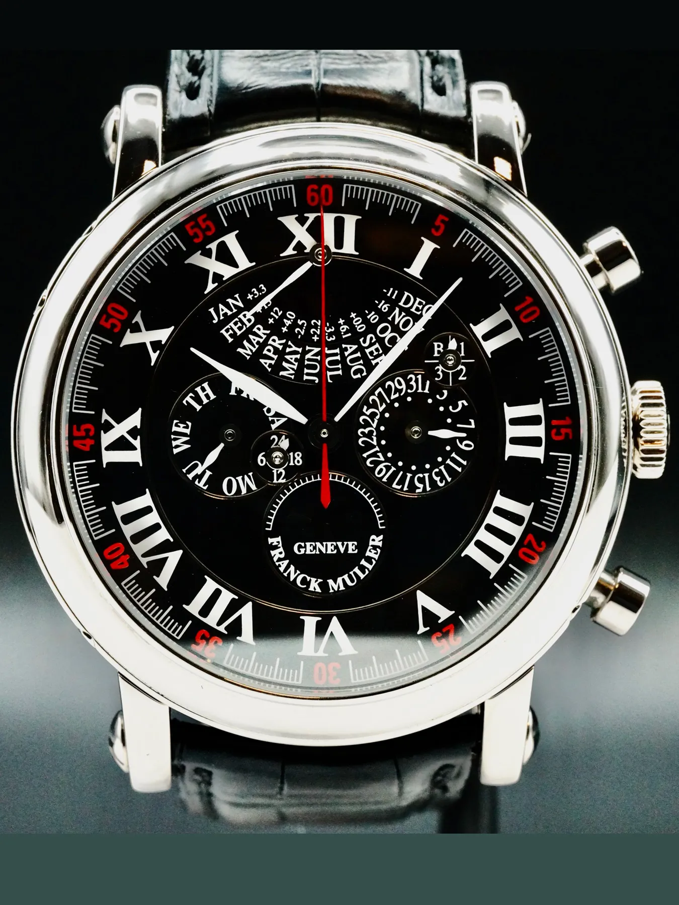 Franck Muller Perpetual Calendar 7008 CC QP E I 44mm White gold and 18k white gold Black