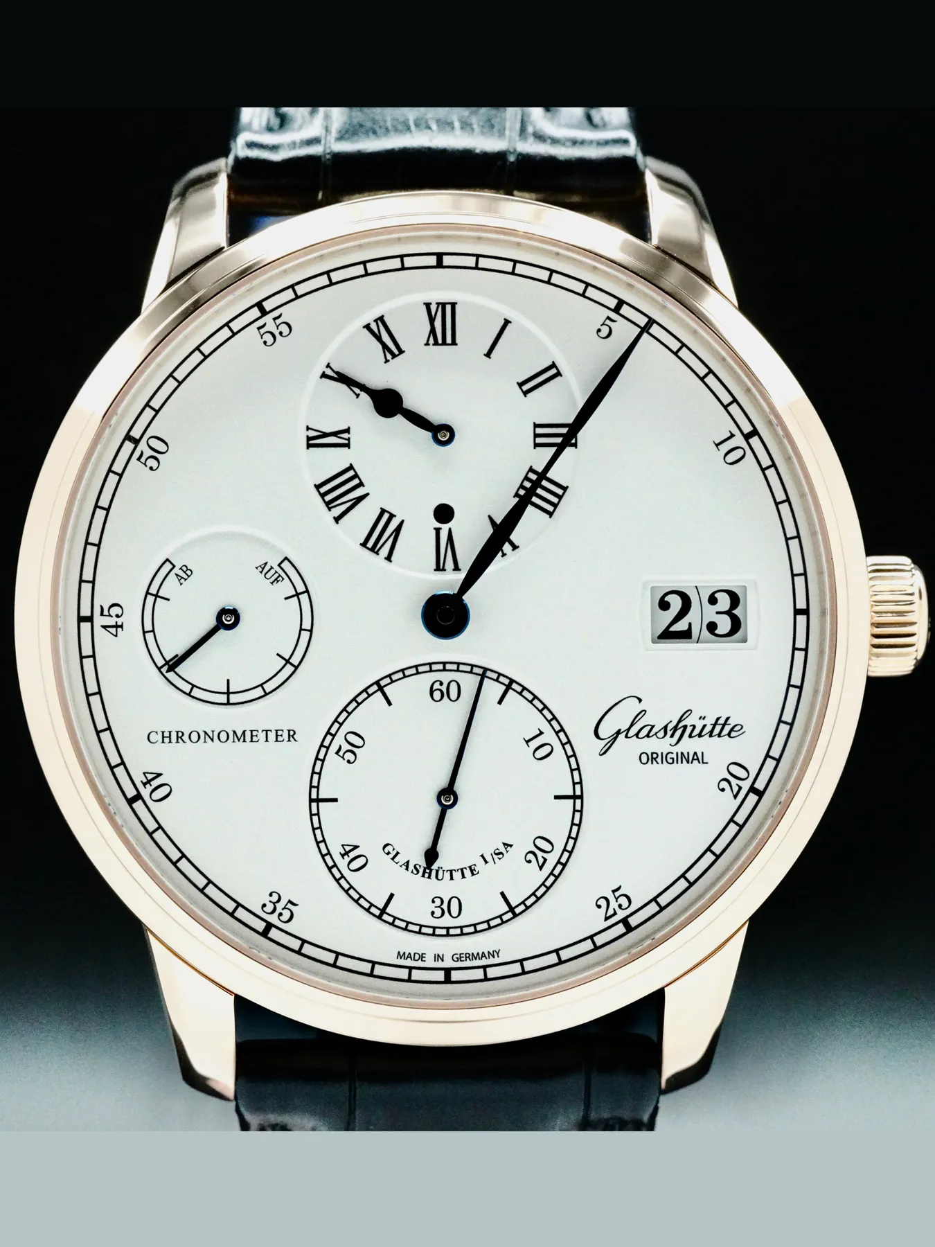 Glashütte Senator Chronometer Regulator 1-58-04-04-05-04 42mm Rose gold and 18k rose gold Silver