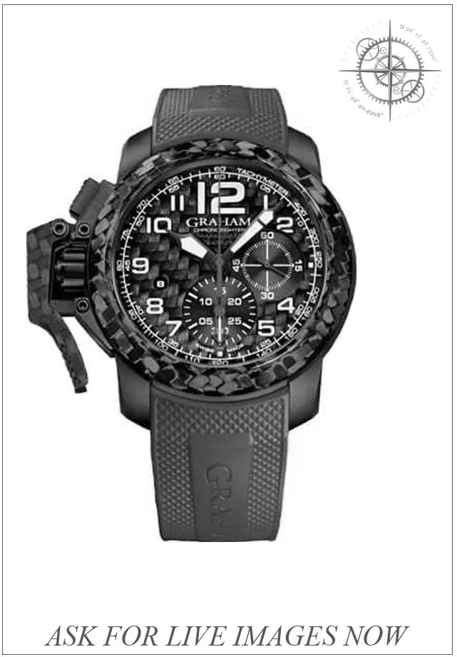 Graham Chronofighter Oversize 47mm Stainless steel Black carbon (3K), snailed seconds and minutes counters