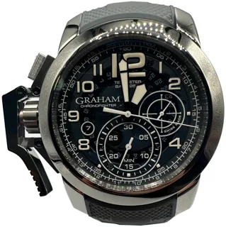 Graham Chronofighter 2CCAS.U04A polished steel blue-tinted smoked