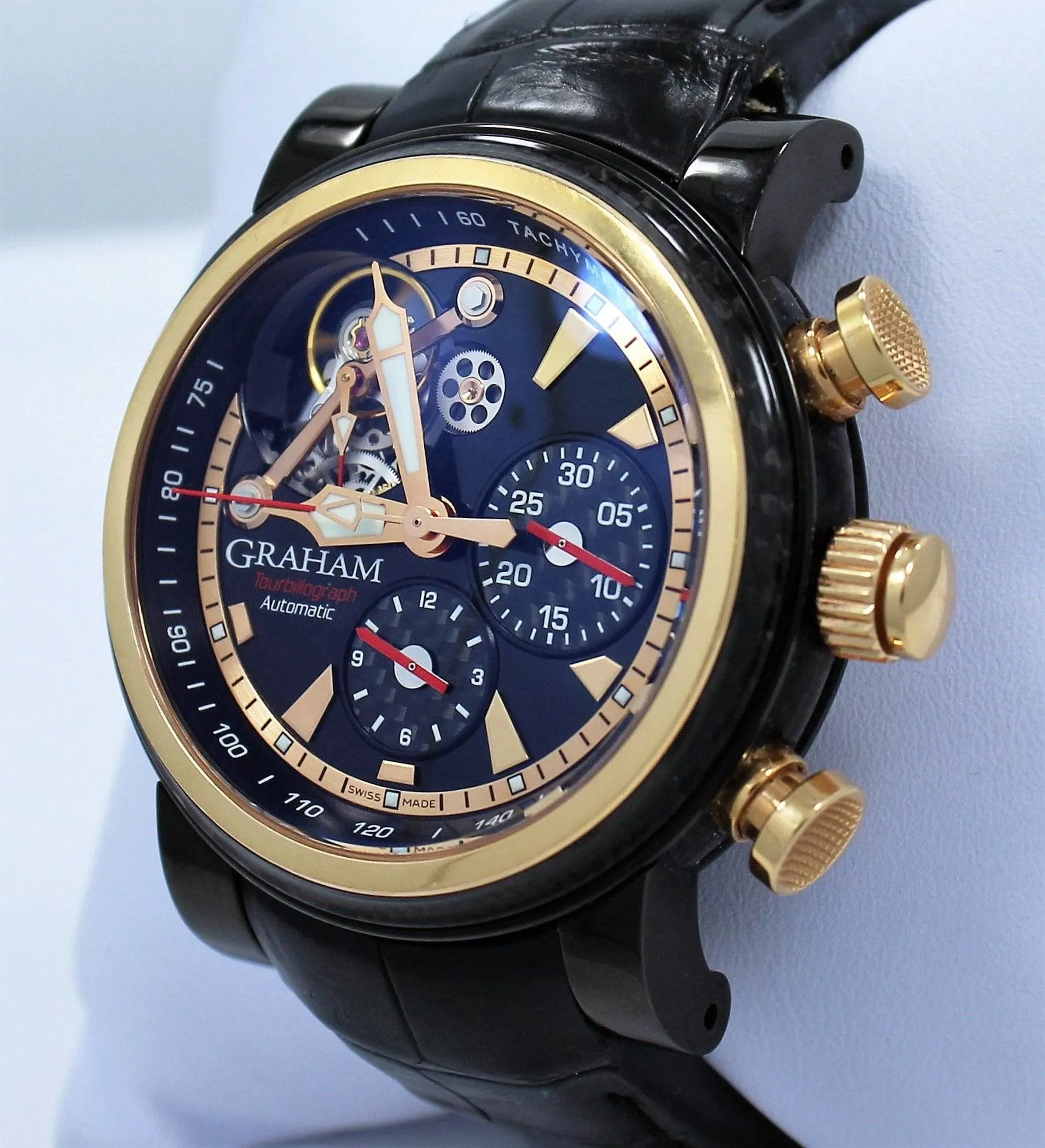 Graham Tourbillograph 2TWAO.B01A 46mm Yellow gold Black