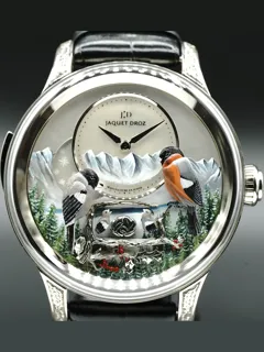 Jaquet Droz Bird Repeater Alpine View J031034205 White gold Hand-engraved and hand-painted white mother-of-pearl