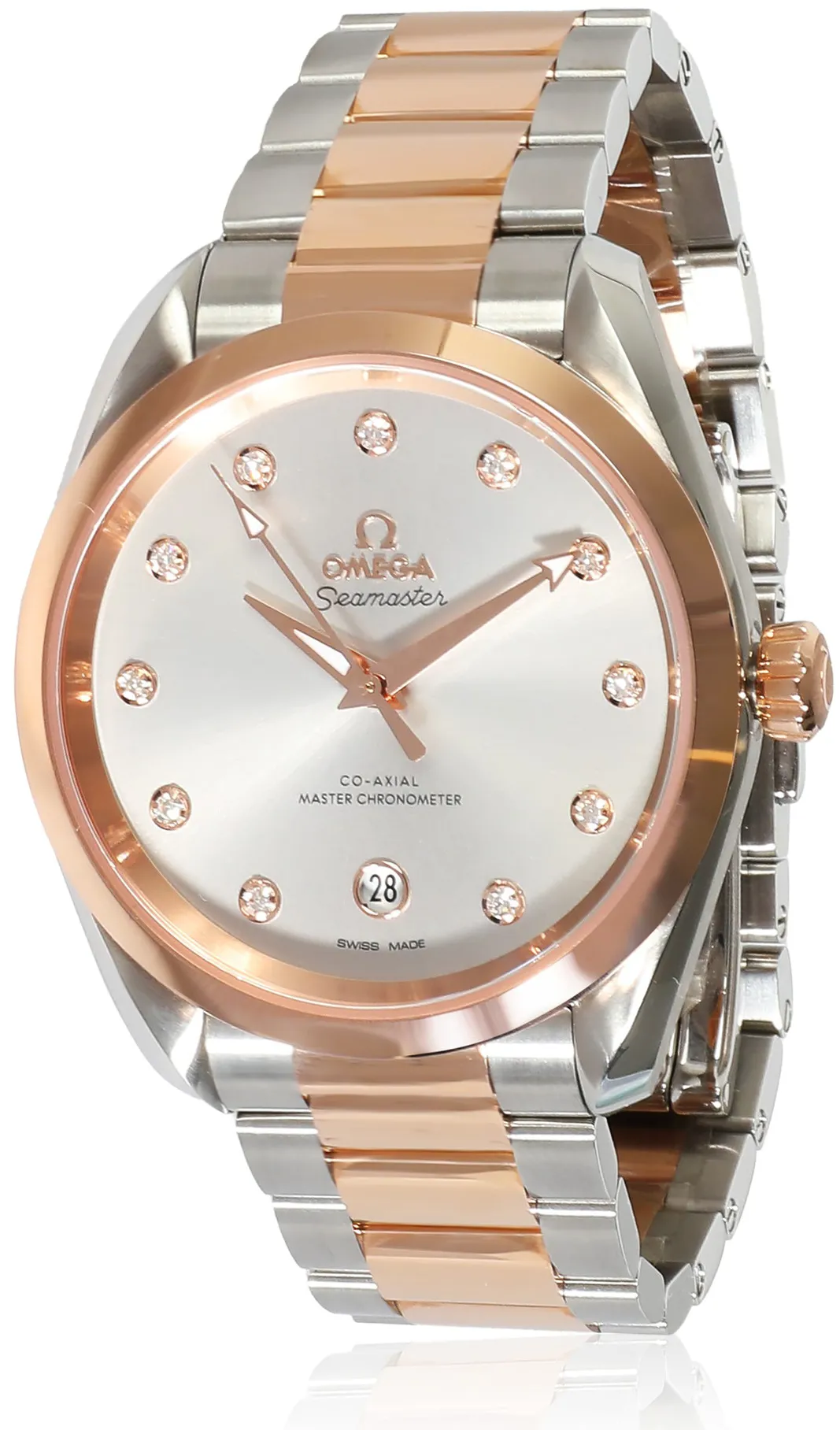 Omega Aqua Terra 220.20.38.20.56.002 38mm Yellow gold and Stainless steel Gray