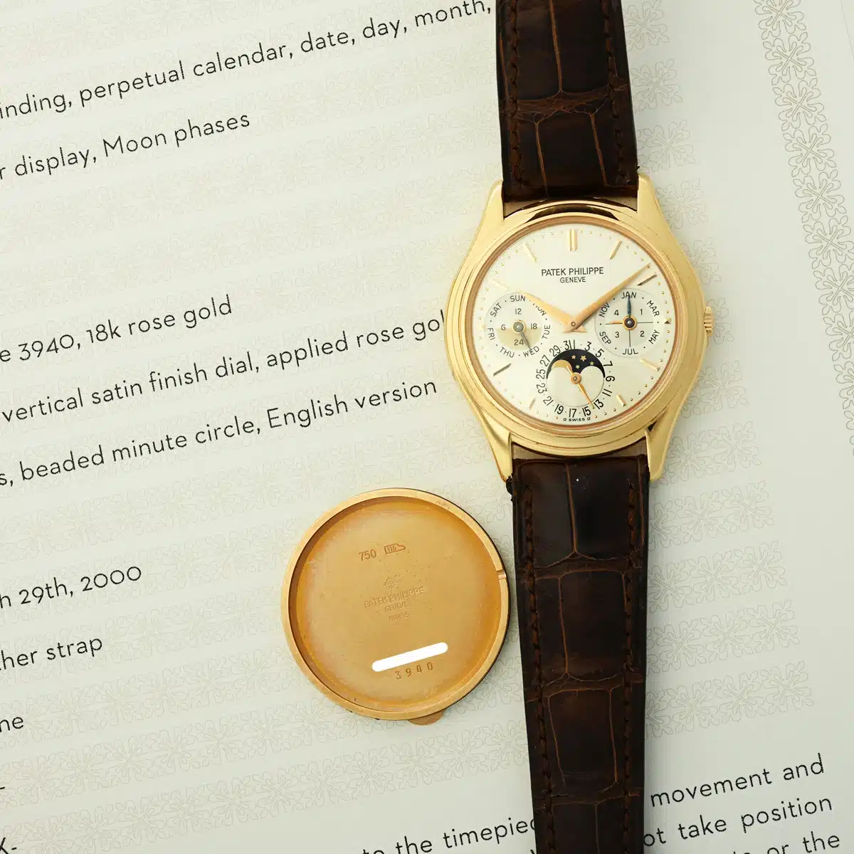 Patek Philippe Perpetual Calendar 3940R 36mm Rose gold Silver 3