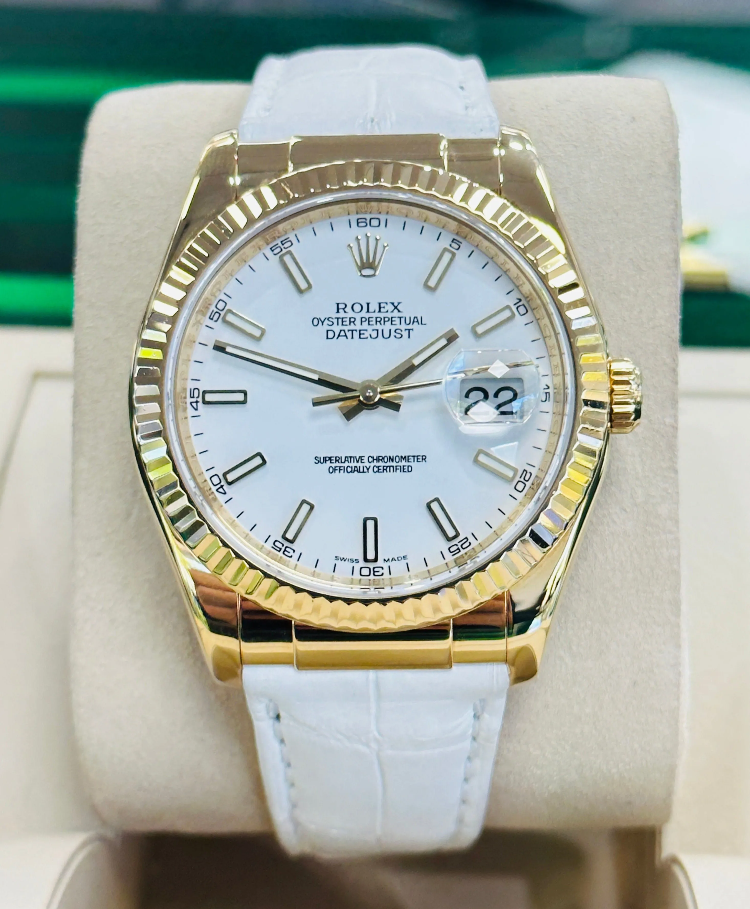 Rolex Datejust 116138 36mm Yellow gold White