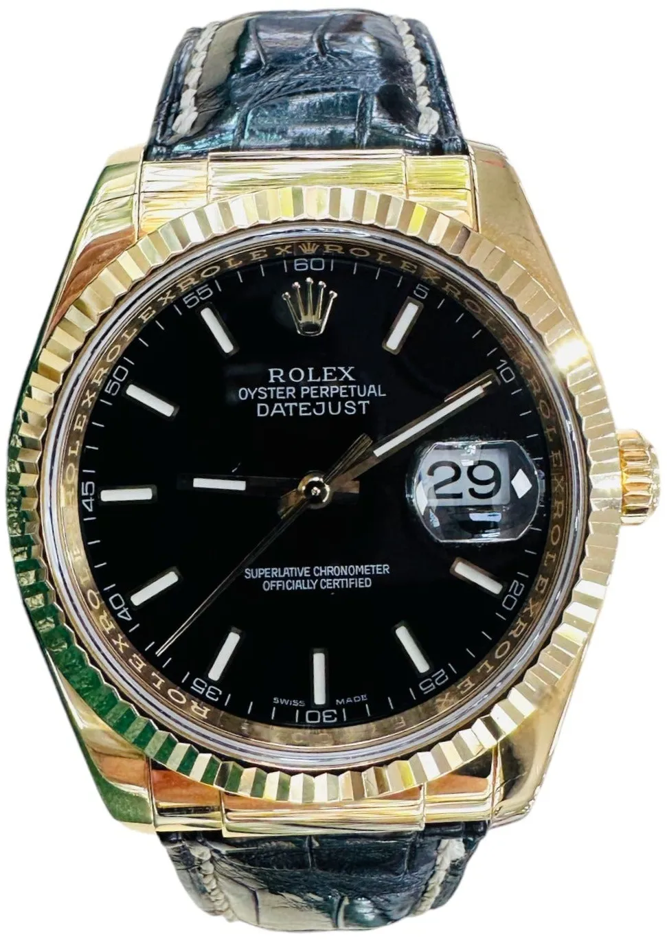 Rolex Datejust 116138 36mm Yellow gold Black