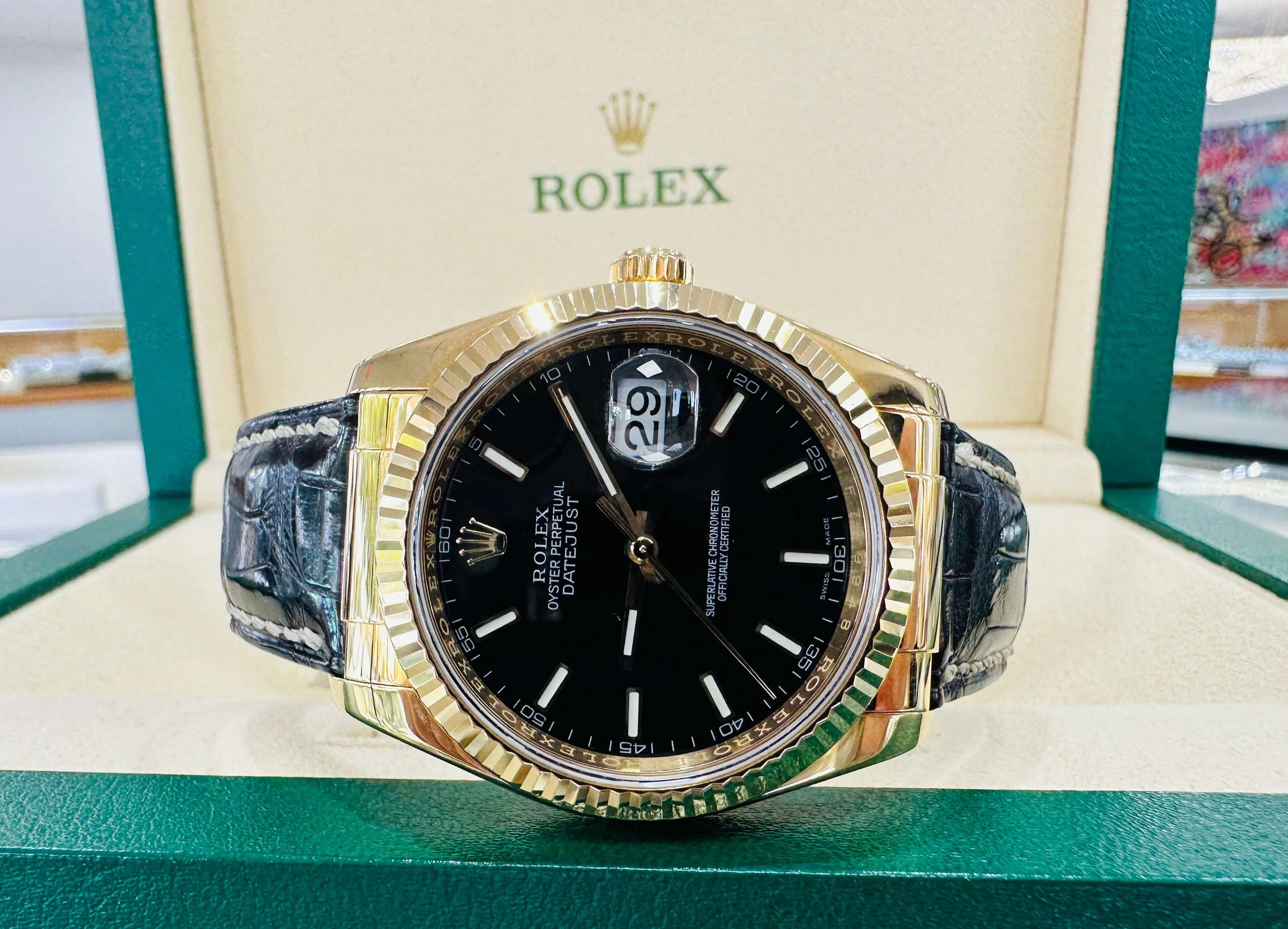 Rolex Datejust 116138 36mm Yellow gold Black 1