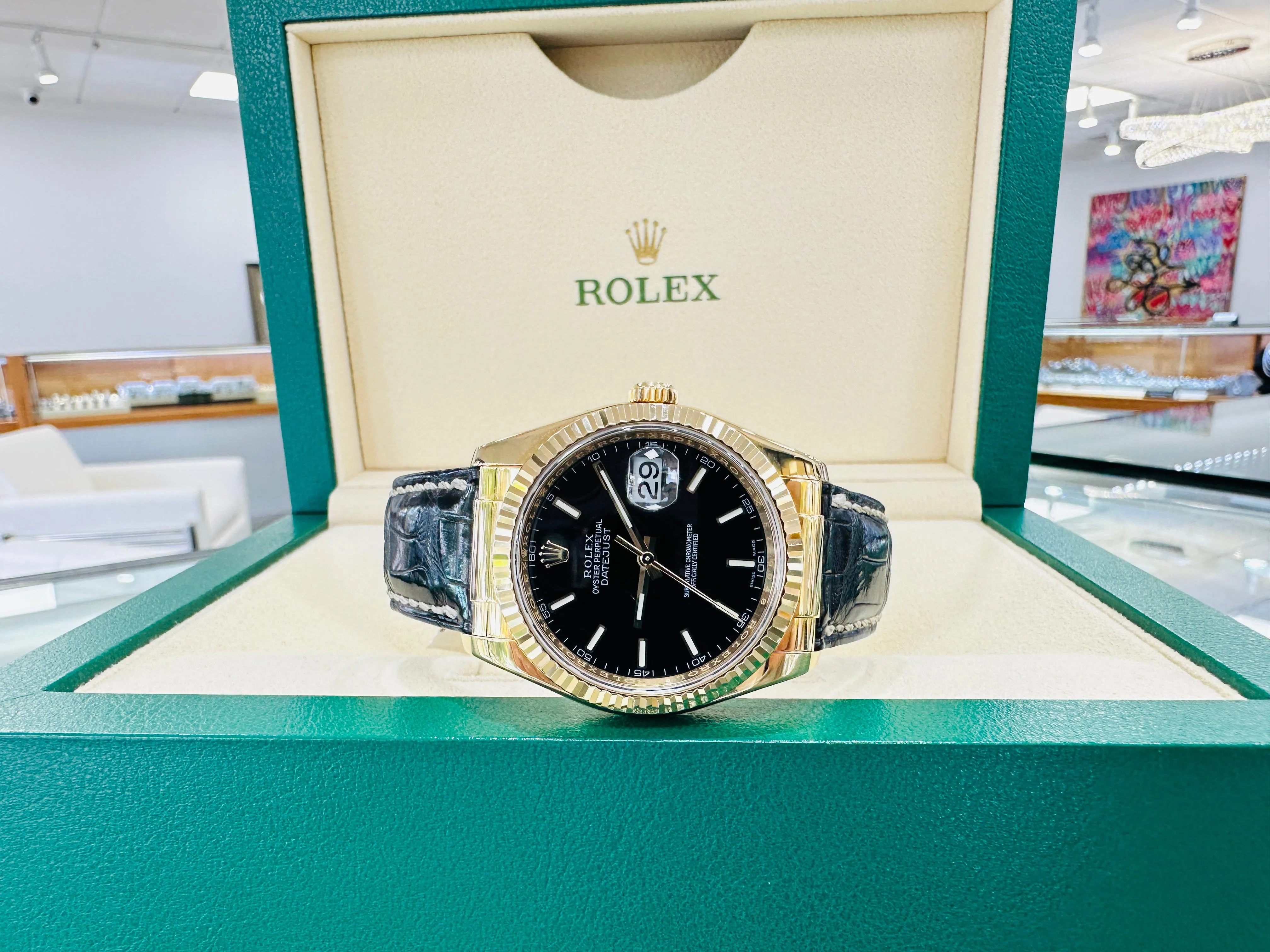 Rolex Datejust 116138 36mm Yellow gold Black 2