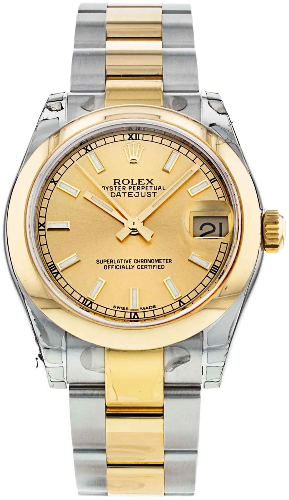 Rolex Datejust 31 178243 31mm Yellow gold and Stainless steel Champagne Baton