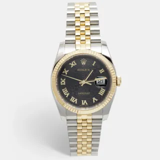 Rolex Datejust 36 116233 Stainless steel and 18k yellow gold Black