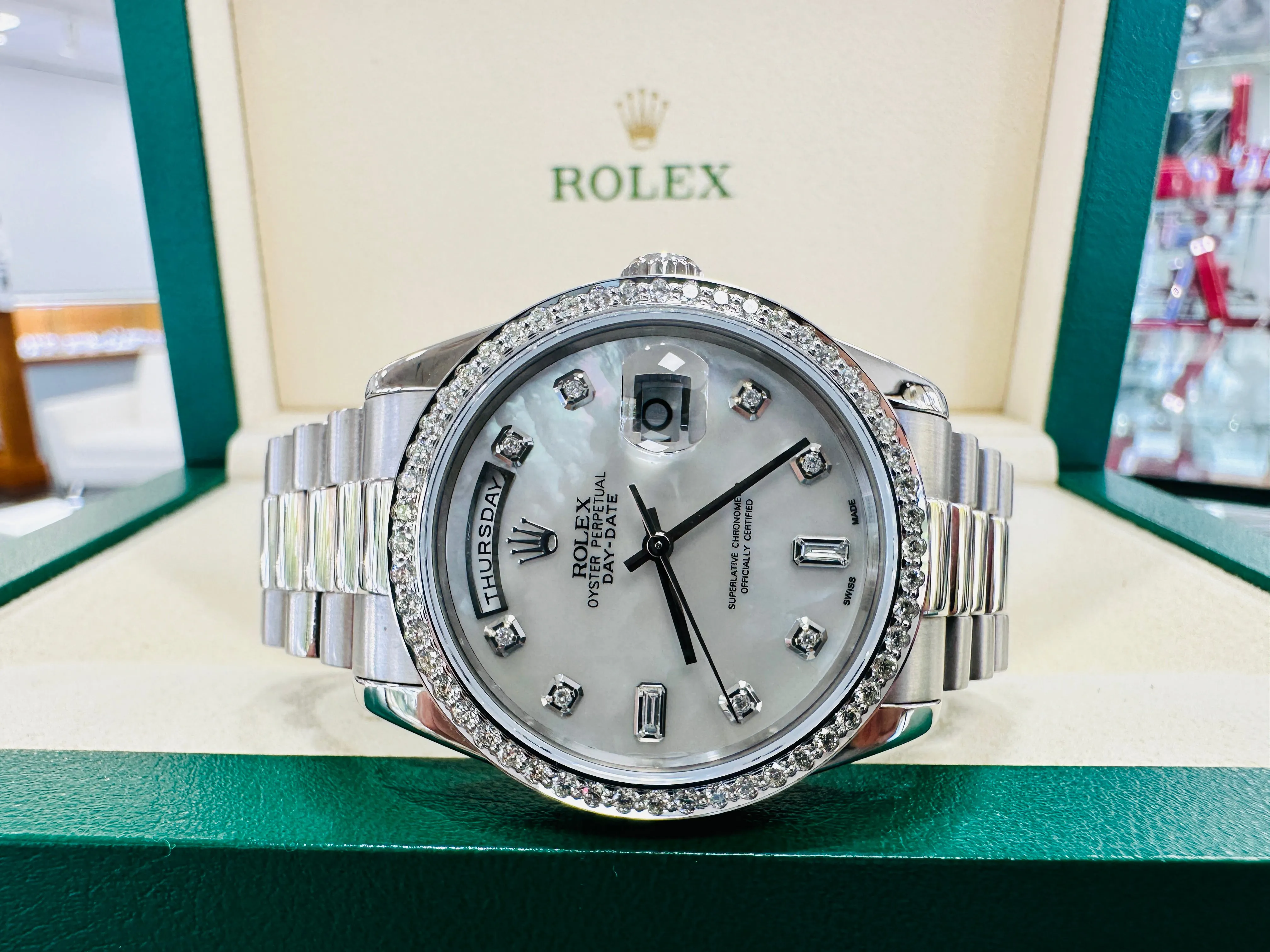 Rolex Day-Date 36 118209 36mm White gold Diamond 13