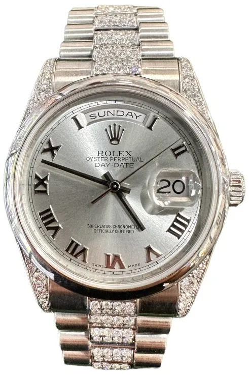 Rolex Day-Date 36 118296 36mm Platinum Blue 1