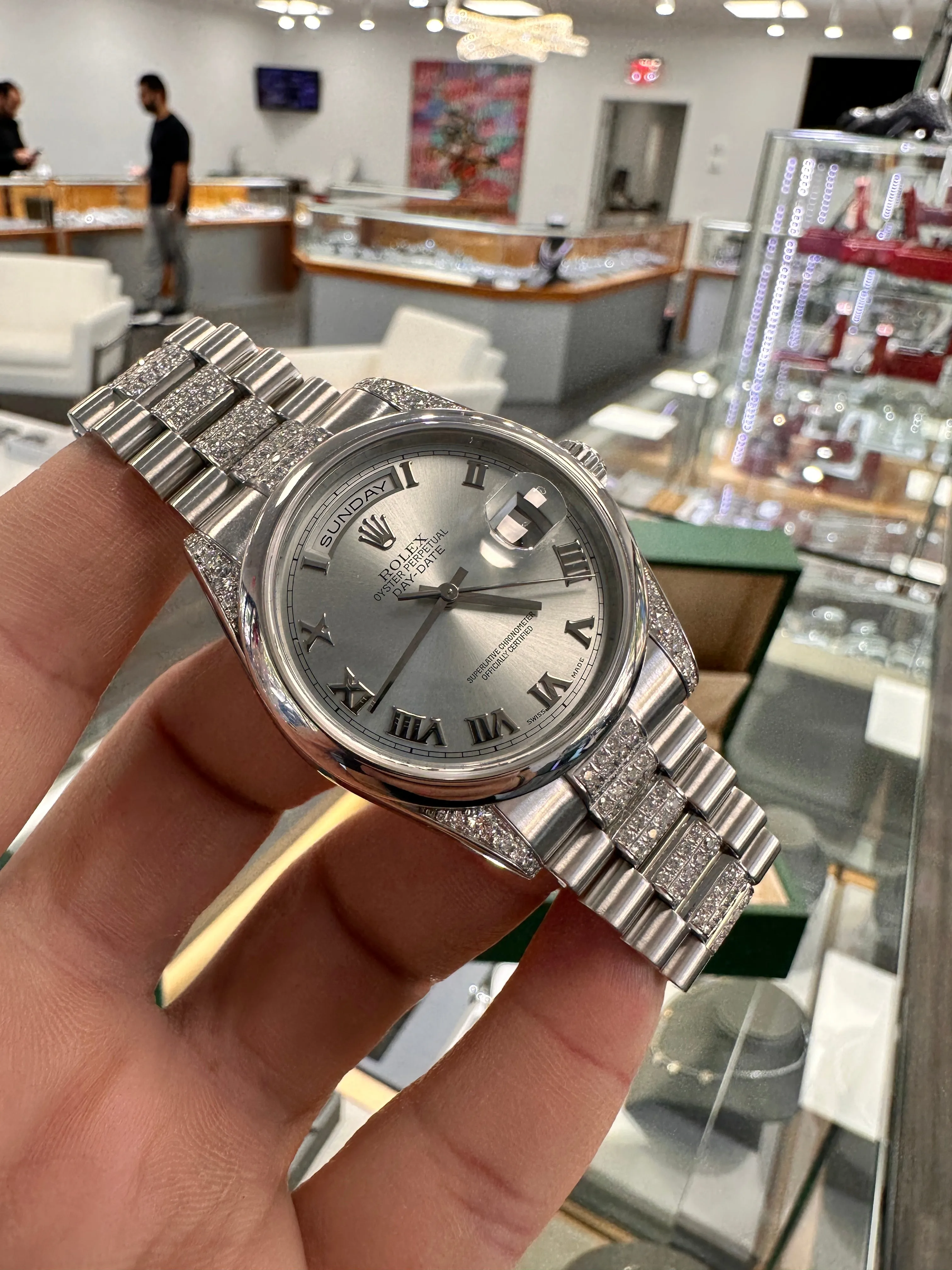 Rolex Day-Date 36 118296 36mm Platinum Blue 3