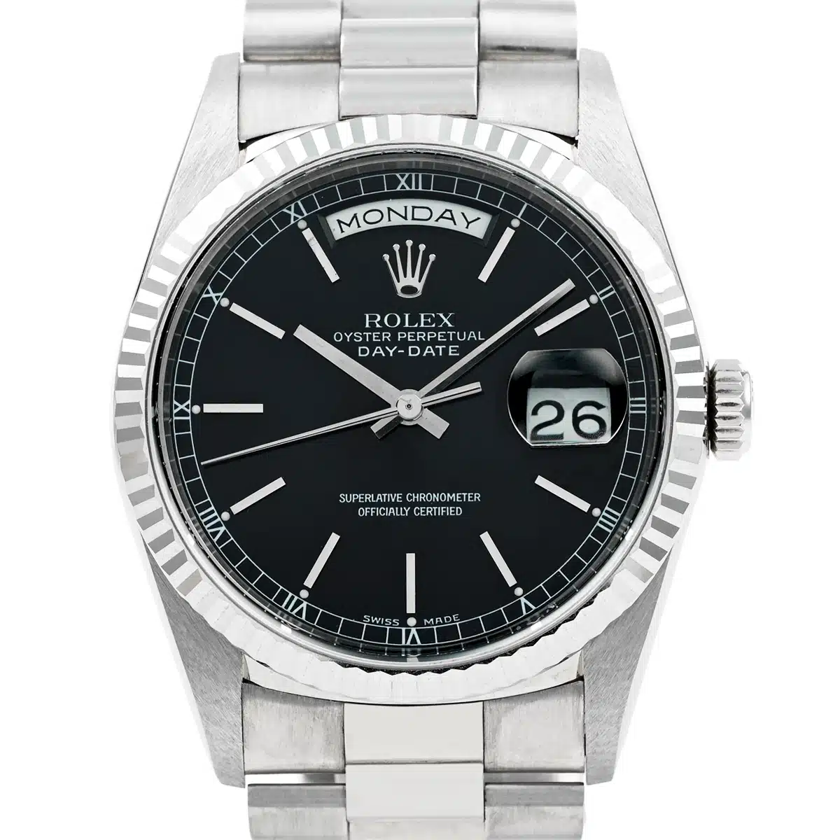 Rolex Day-Date 36 18239 36mm White gold Black