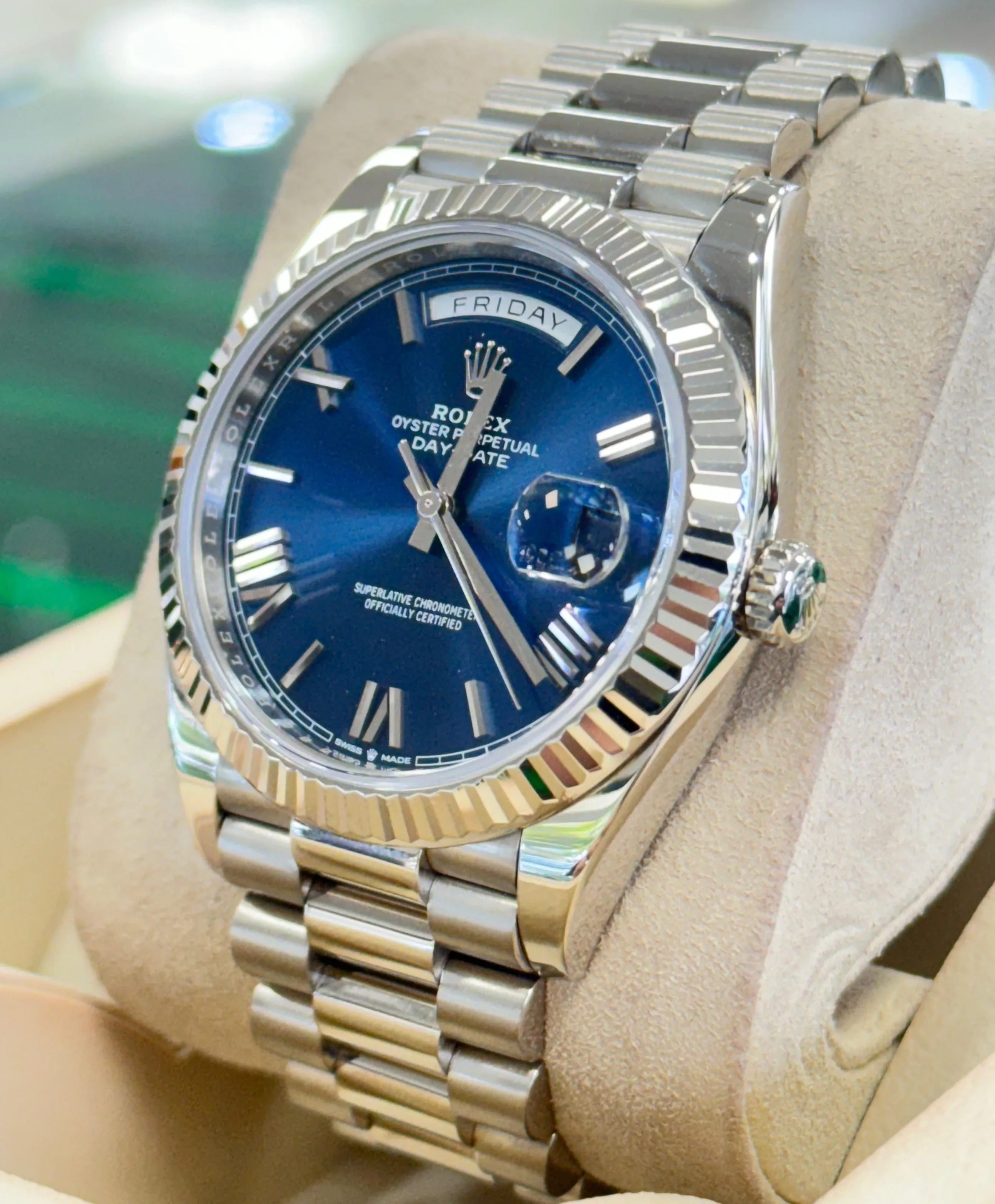 Rolex Day-Date 40 228239 40mm White gold Blue