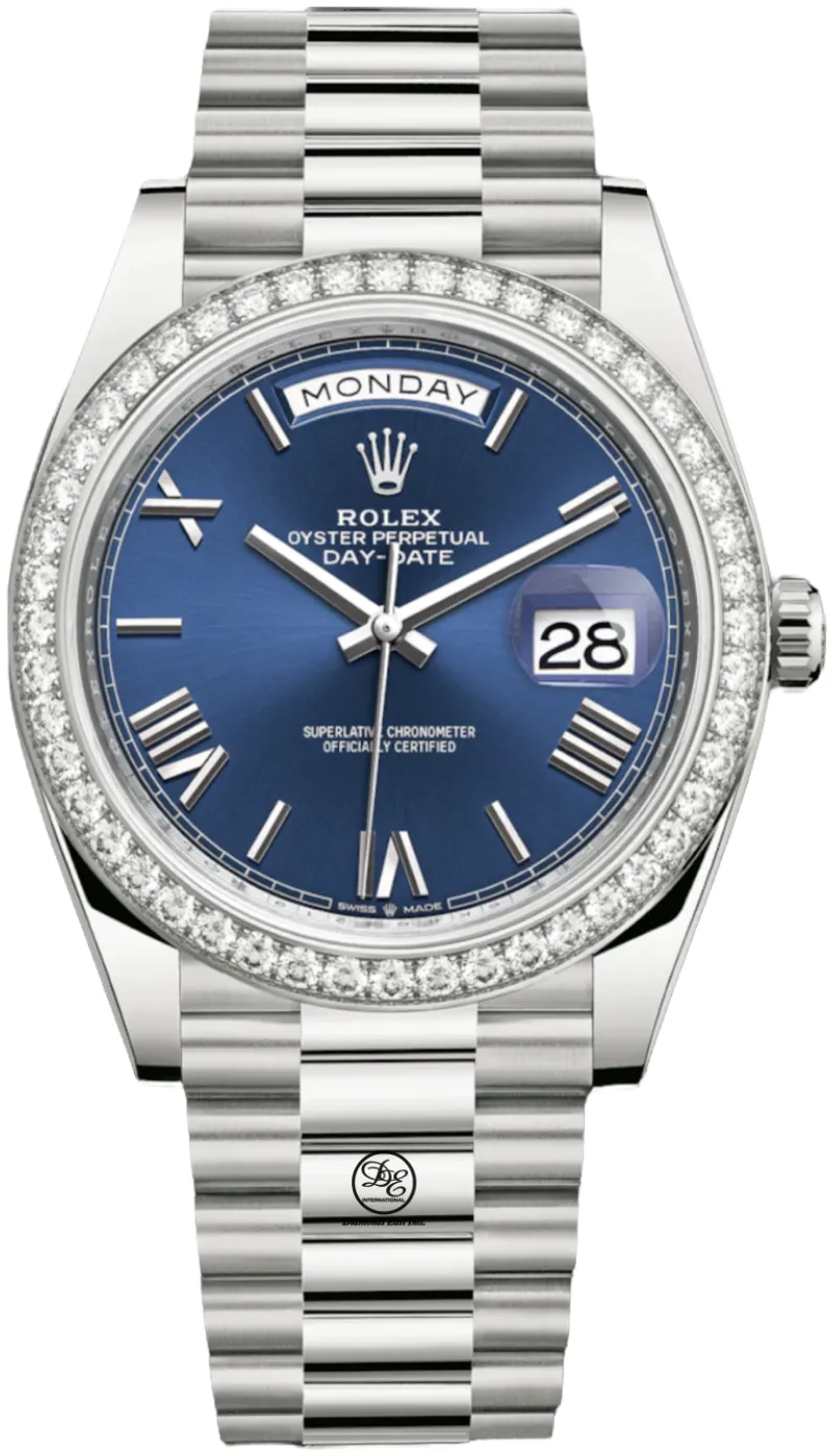 Rolex Day-Date 40 228349RBR 40mm White gold Blue