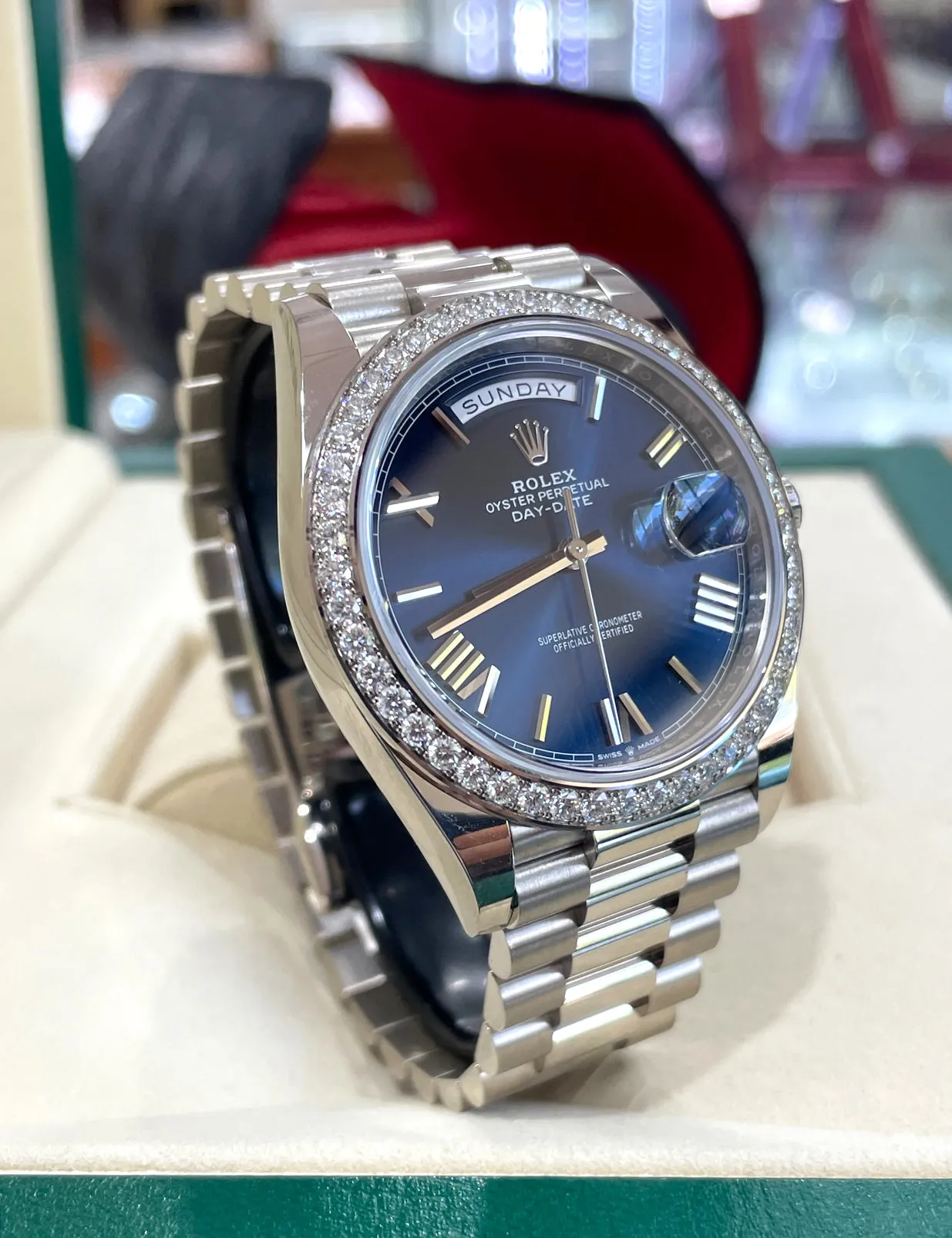 Rolex Day-Date 40 228349RBR 40mm White gold Blue 1