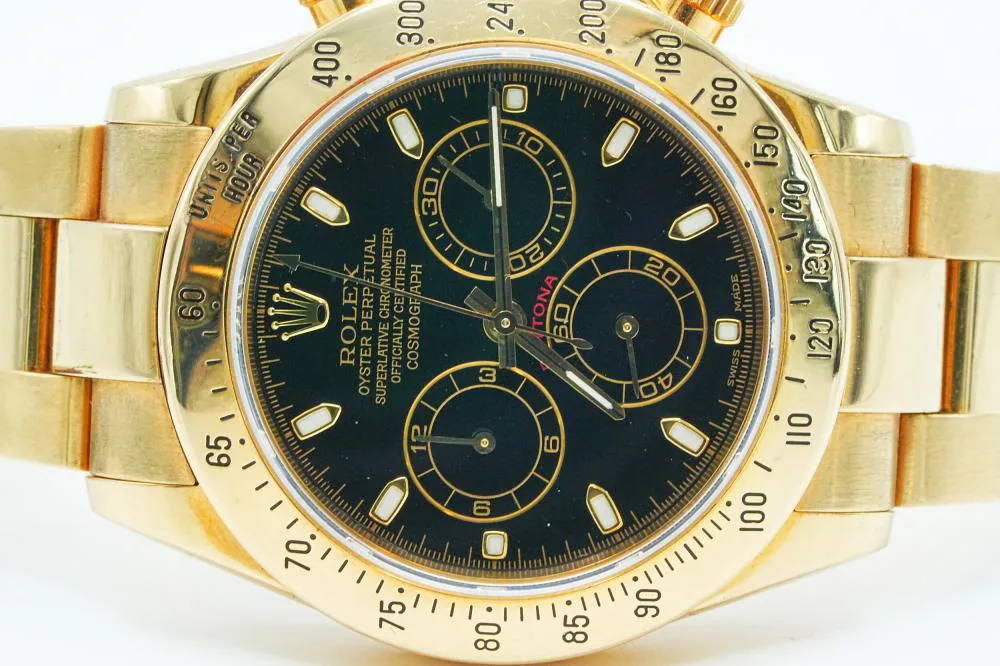 Rolex Daytona 116528 40mm 18k yellow gold Black 1