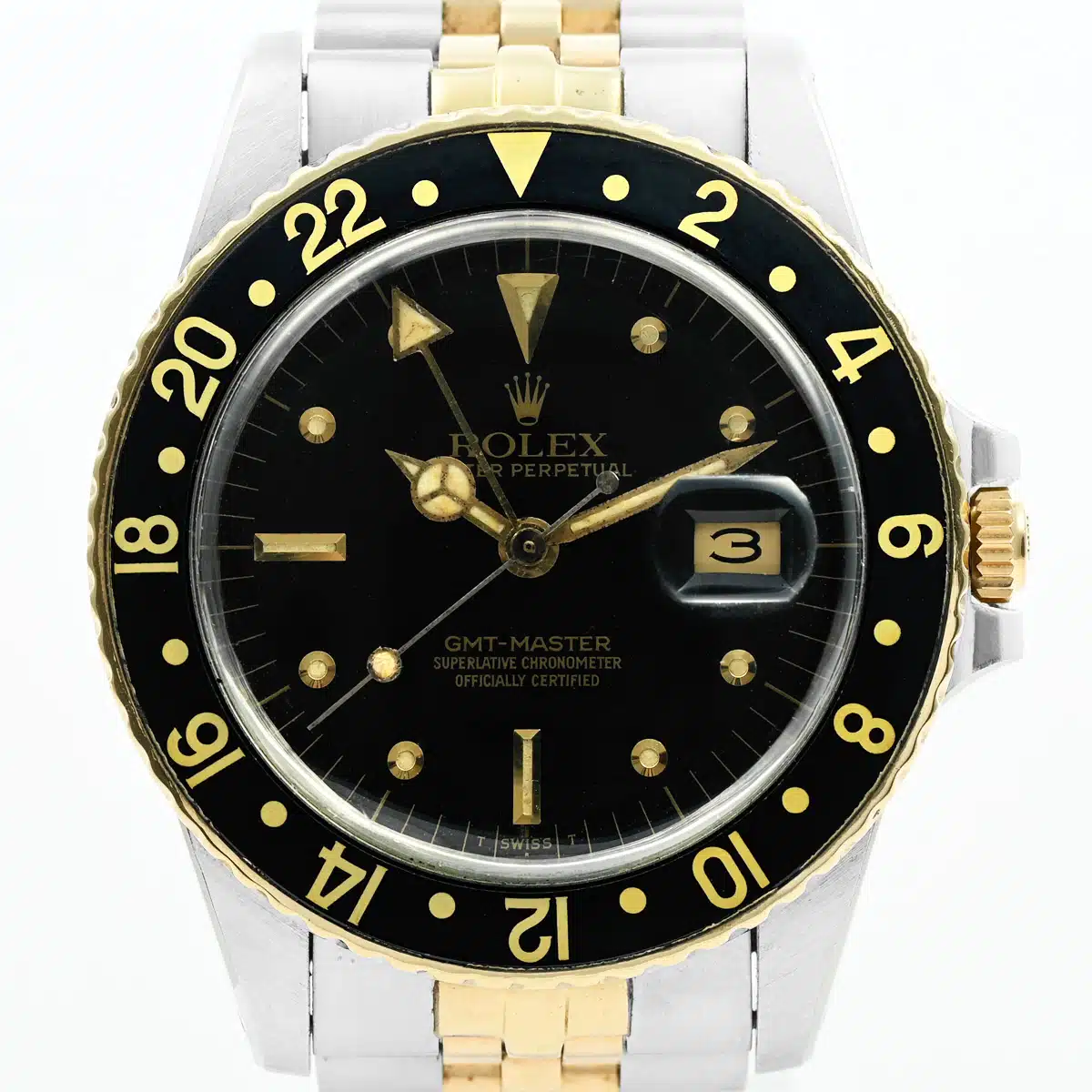 Rolex GMT-Master 16753 40mm Yellow gold and Stainless steel Black