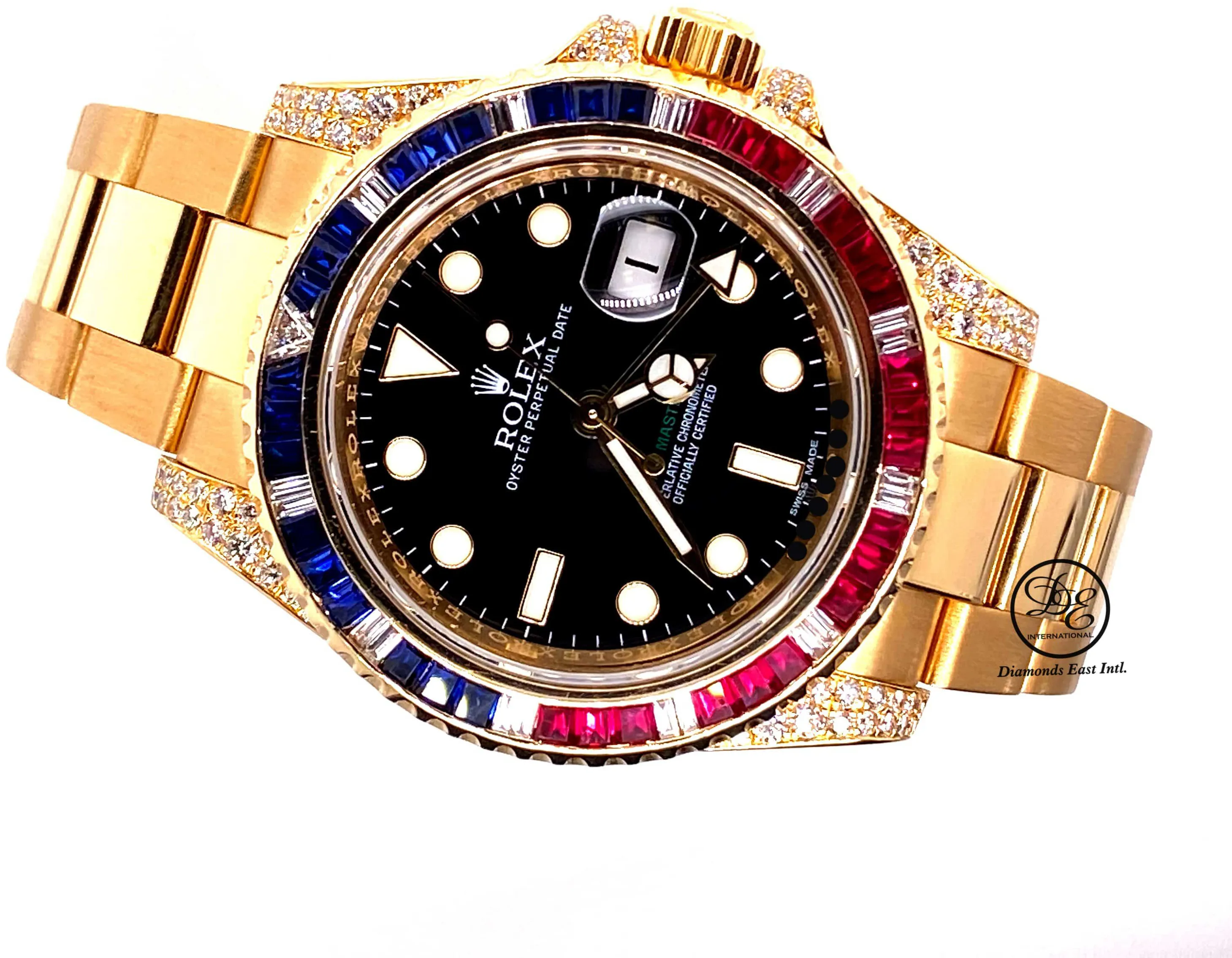 Rolex GMT-Master II 116718 40mm 18K Yellow Gold Custom added diamonds on Lugs Diamond 1