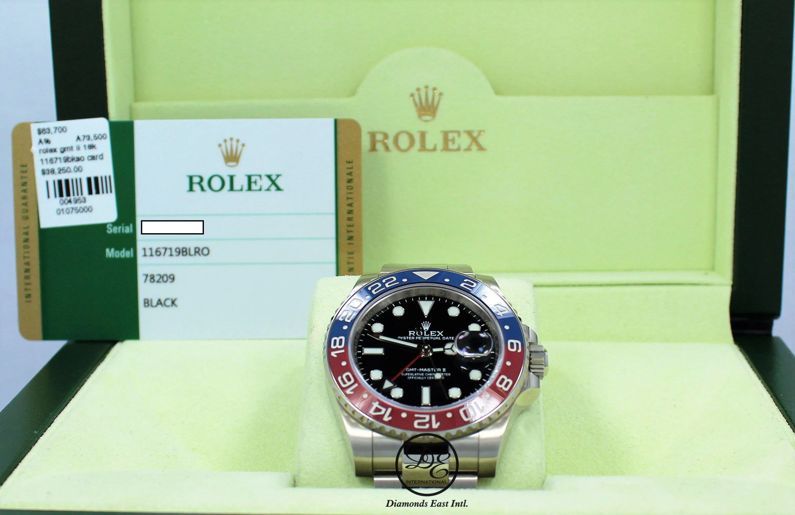 Rolex GMT-Master II 116719BLRO 40mm White gold Black 9