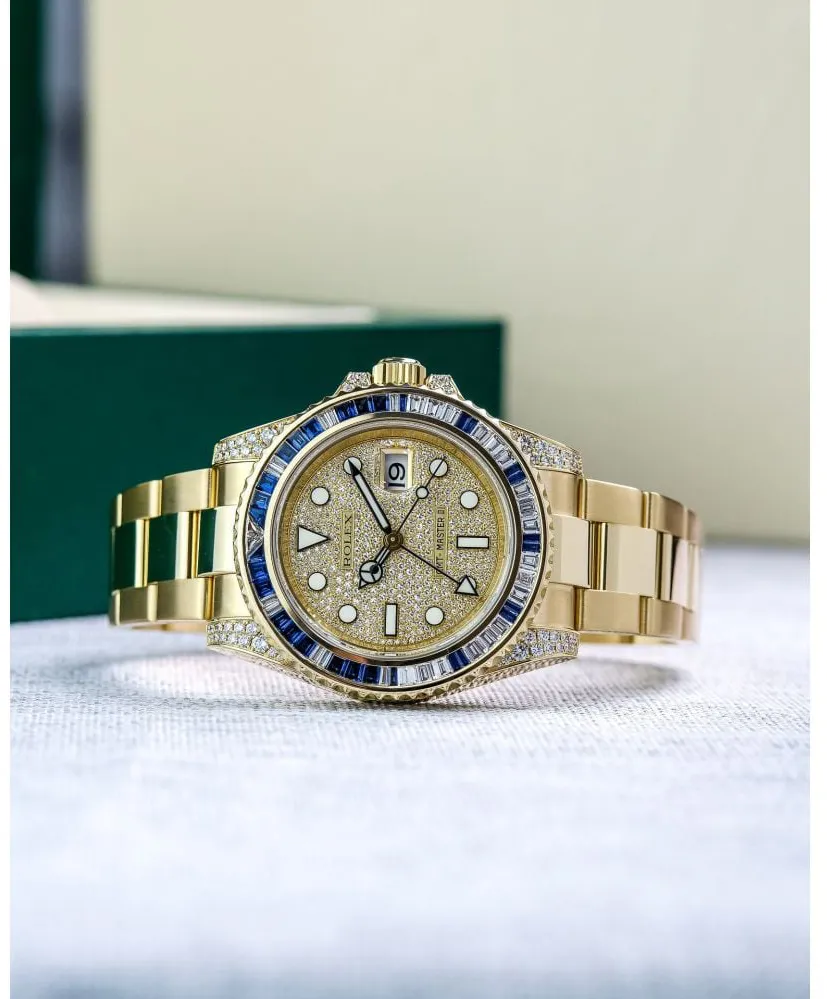 Rolex GMT-Master II 116758SA 40mm Yellow gold Paved 2