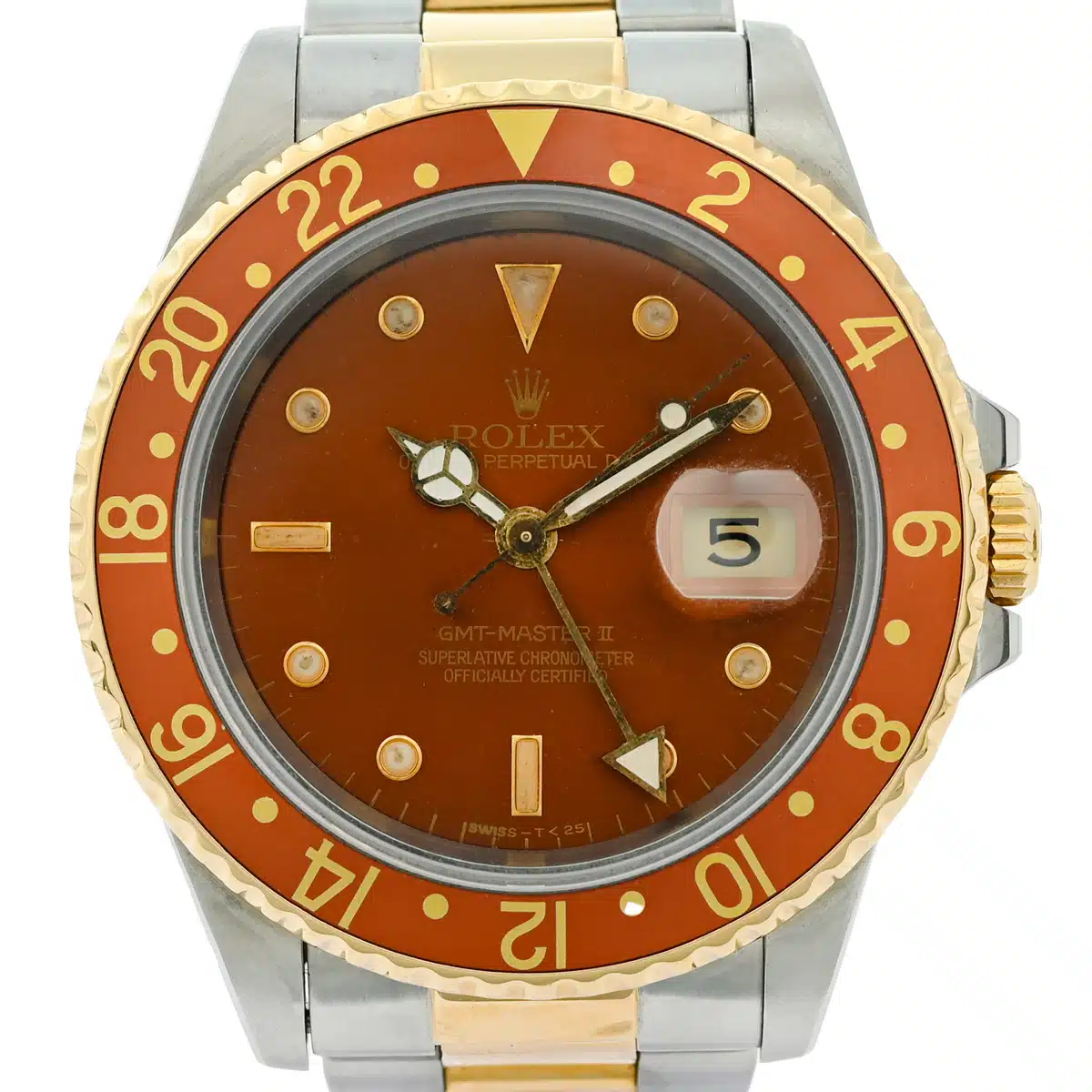 Rolex GMT-Master II 16713 40mm Yellow gold and Stainless steel Brown