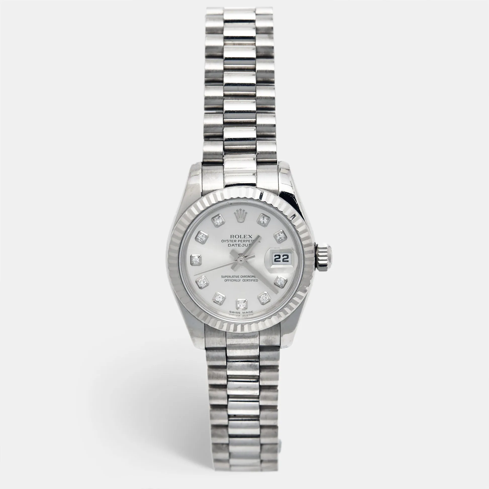 Rolex Lady-Datejust 179179 26mm White gold Silver