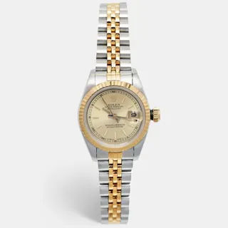 Rolex Lady-Datejust 69173 Stainless steel and 18k yellow gold Champagne