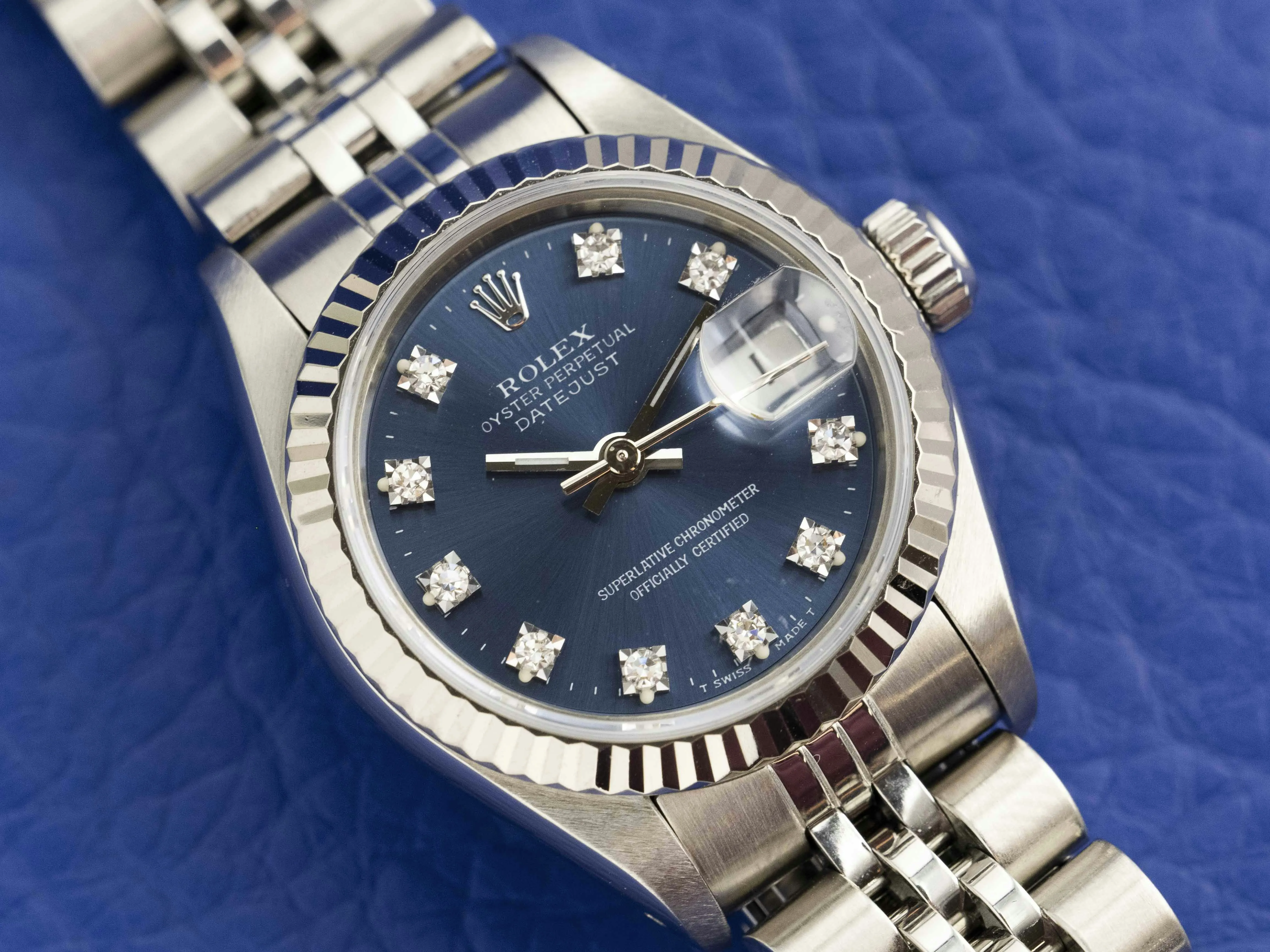 Rolex Lady-Datejust 69174 26mm White gold and Stainless steel Blue 3