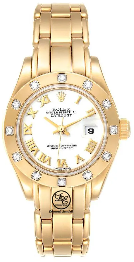 Rolex Lady-Datejust Pearlmaster 80318 29mm Yellow gold White