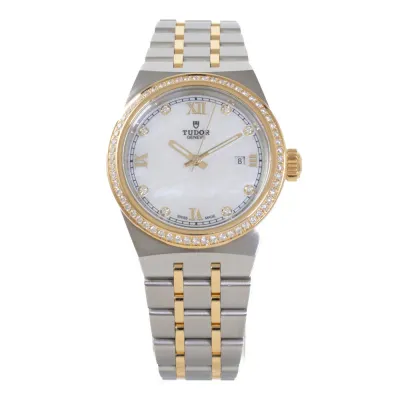 Tudor Royal 28323 28mm Stainless steel and Diamond and 18k yellow gold