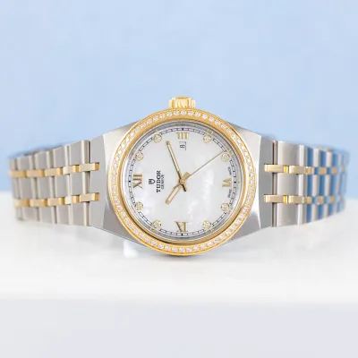 Tudor Royal 28323 28mm Stainless steel and Diamond and 18k yellow gold 9