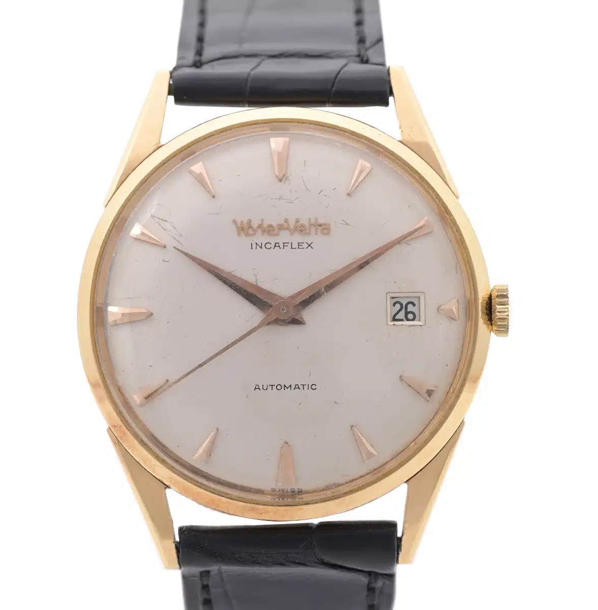 Wyler Vetta Incaflex 34mm Yellow gold White