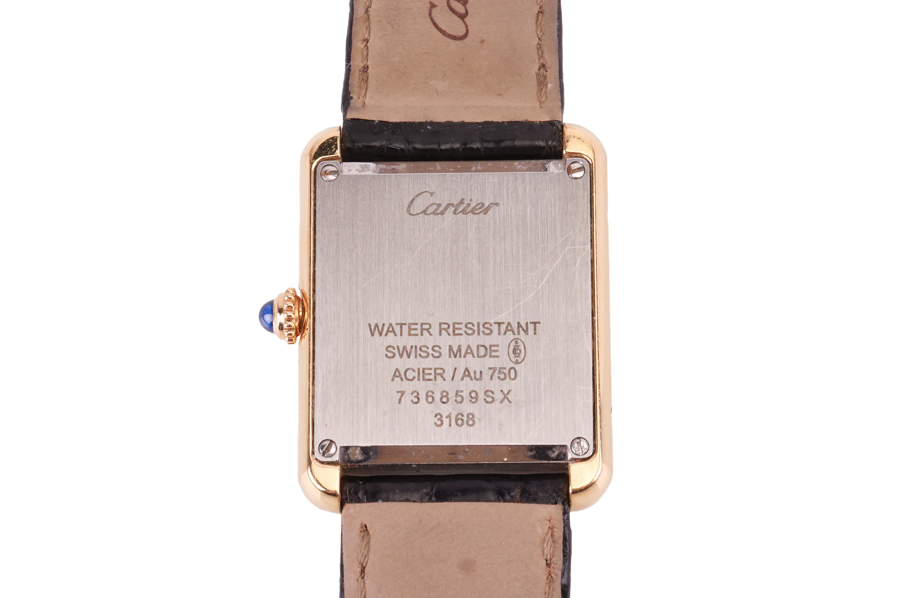 Cartier Tank Solo 3168 25mm 18ct yellow gold Silver 8