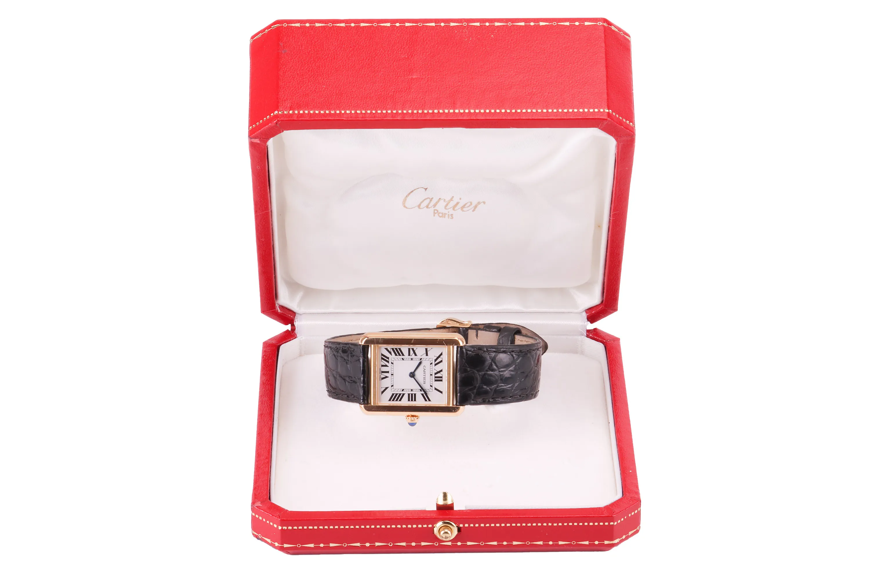 Cartier Tank Solo 3168 25mm 18ct yellow gold Silver 9