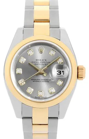 Rolex Lady-Datejust 179163G 26mm Yellow gold and Stainless steel Gray