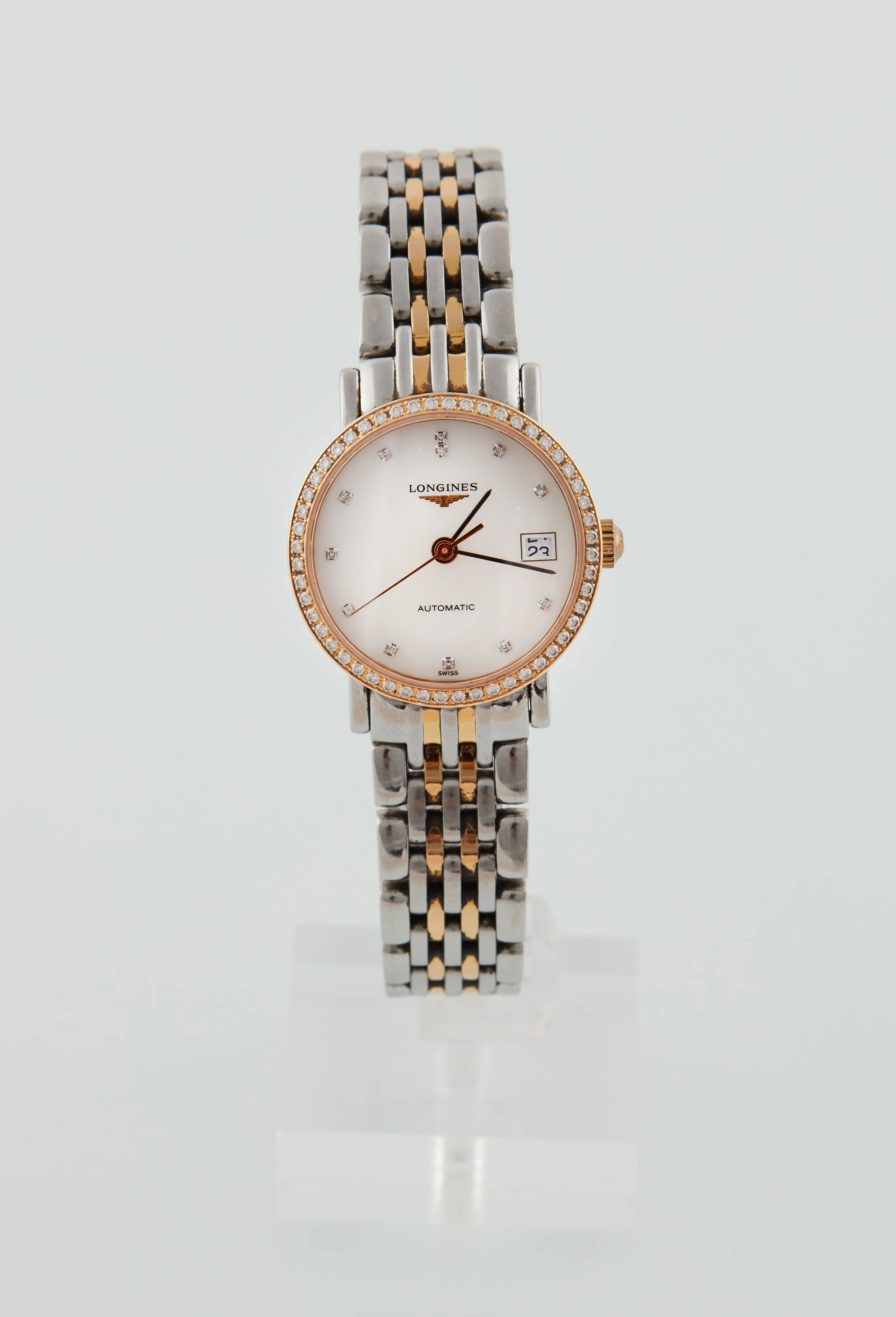 Longines Elegant L4.309.5 26mm Yellow gold and Stainless steel and Diamond Mother-of-pearl