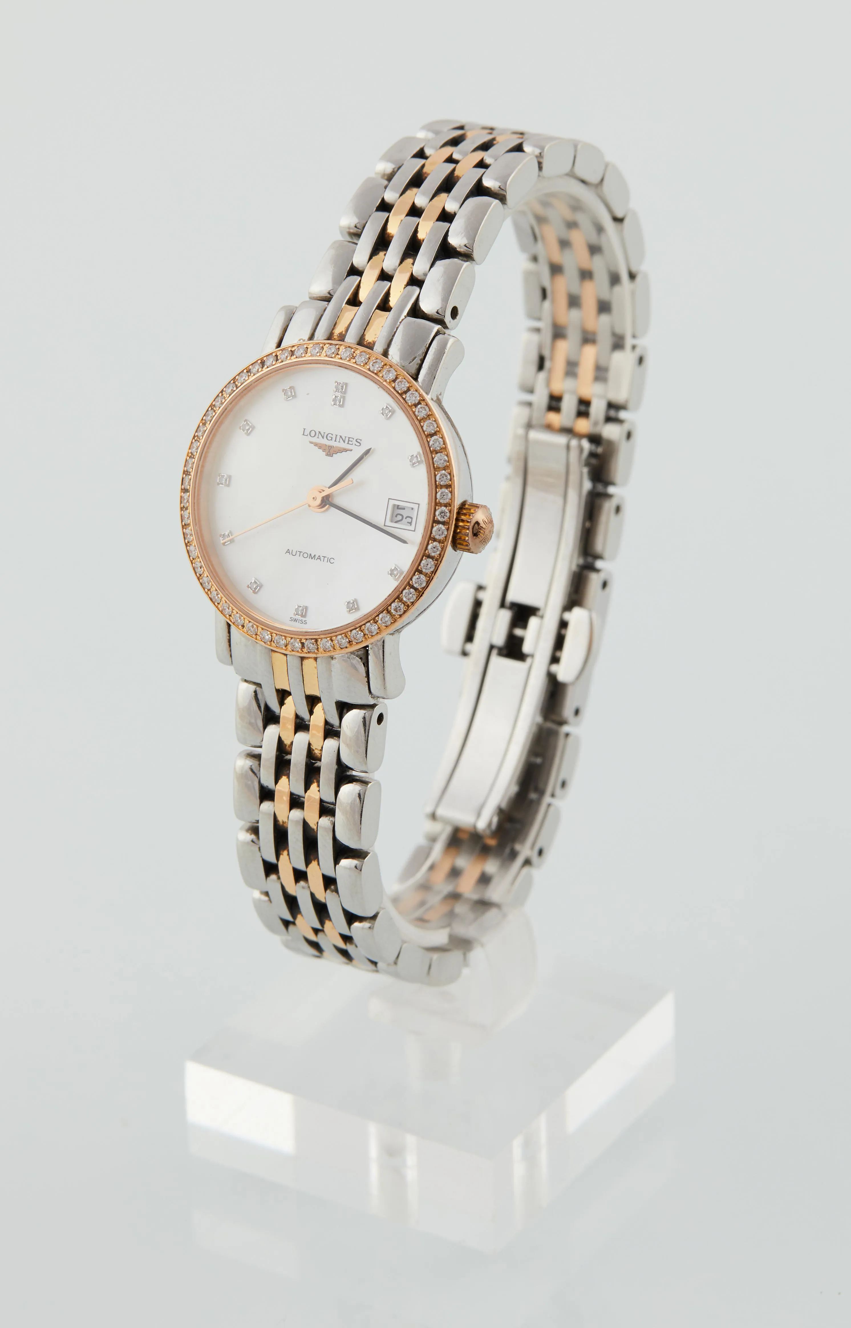 Longines Elegant L4.309.5 26mm Yellow gold and Stainless steel and Diamond Mother-of-pearl 2