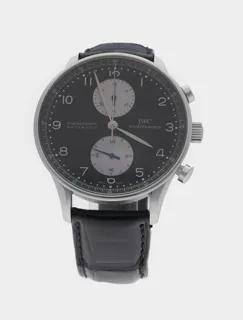 IWC Portugieser Chronograph 3714 Stainless steel Black