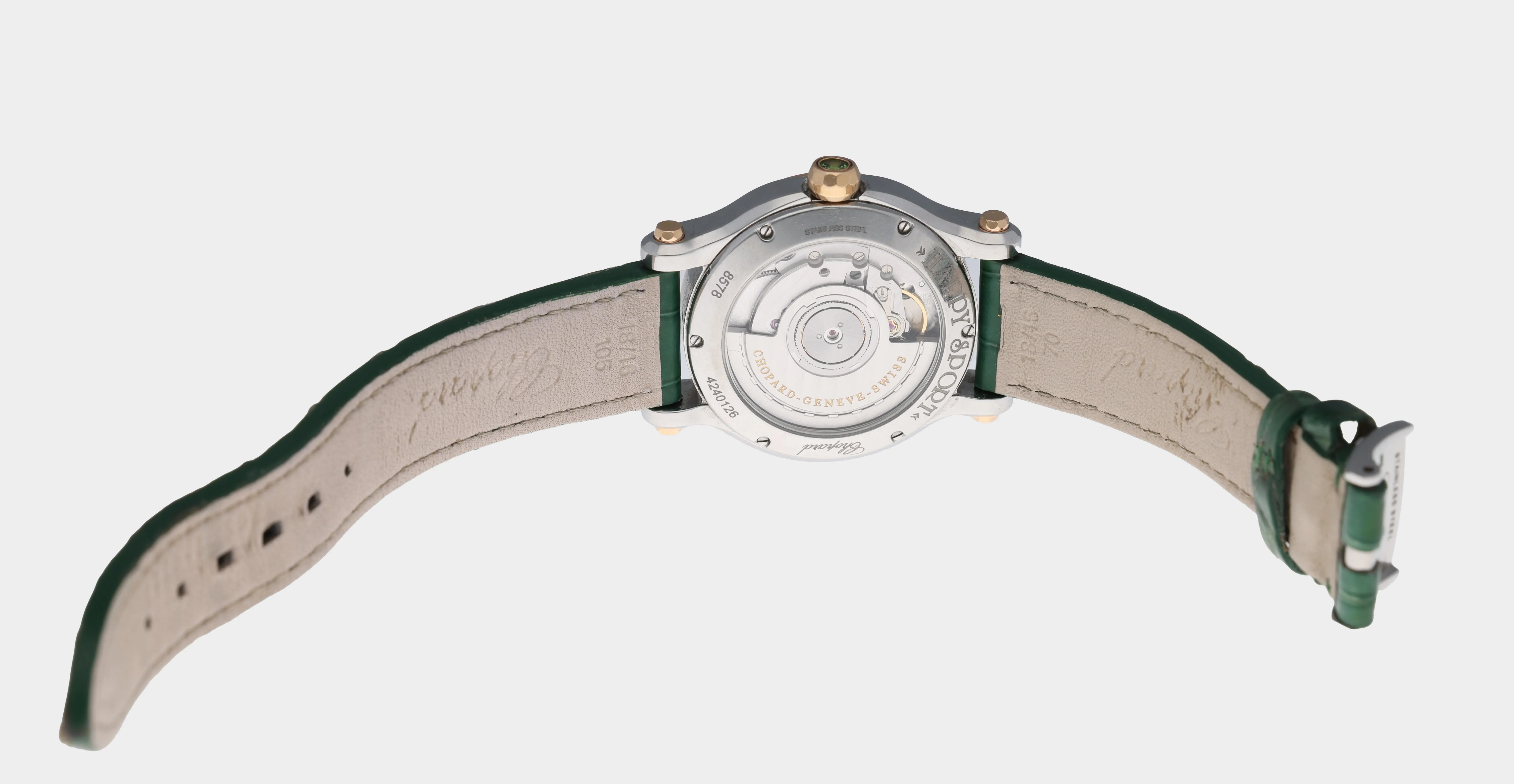 Chopard Happy Sport 278578 36mm Yellow gold and Stainless steel and Diamond Green 3