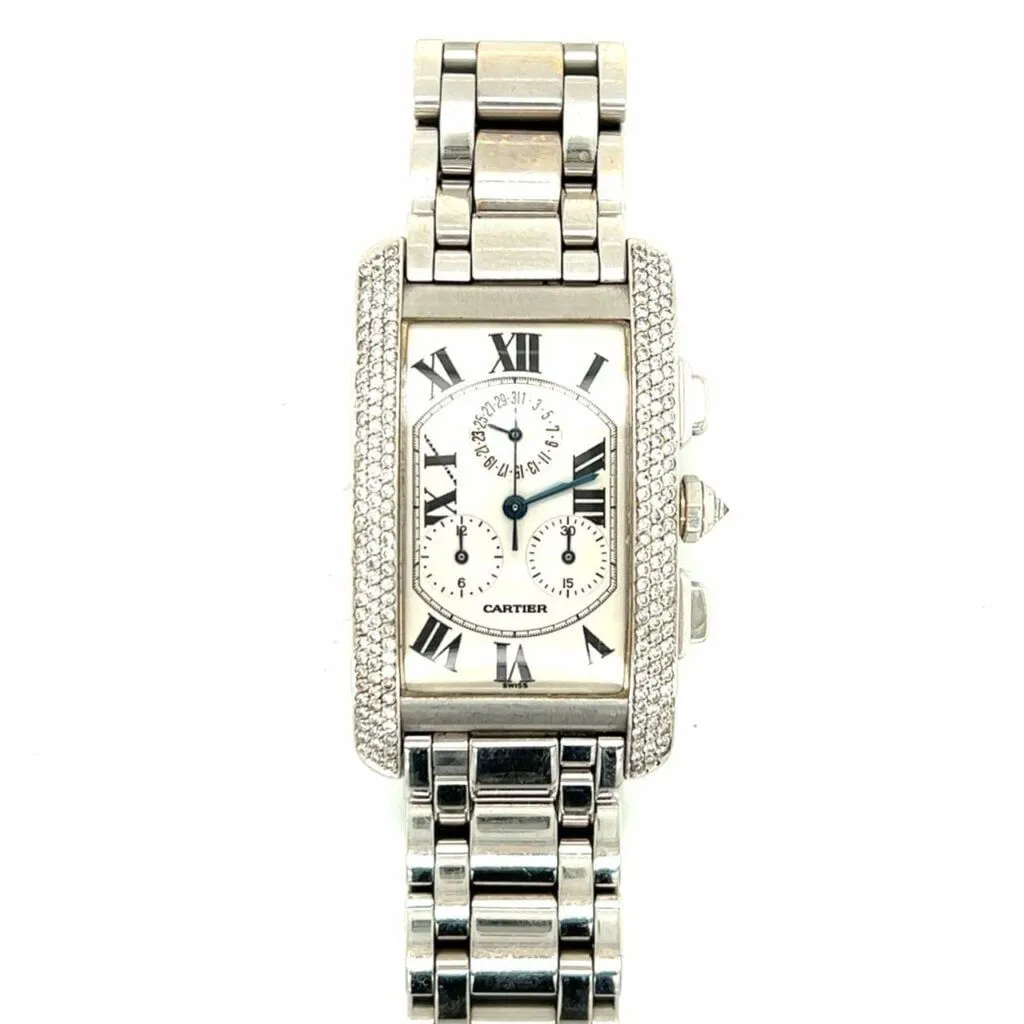 Cartier Tank Américaine 36mm 18k white gold and Diamond